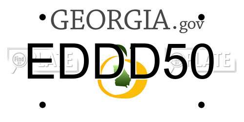 EDDD50 Georgia License Plate