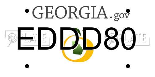 EDDD80 Georgia License Plate
