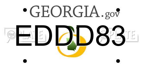 EDDD83 Georgia License Plate