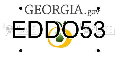 EDDO53 Georgia License Plate