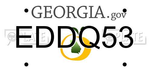 EDDQ53 Georgia License Plate