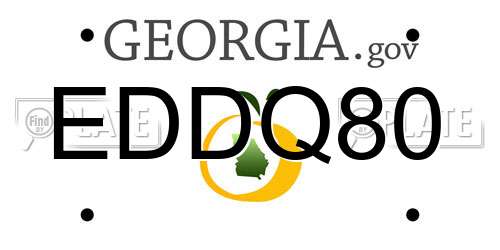 EDDQ80 Georgia License Plate