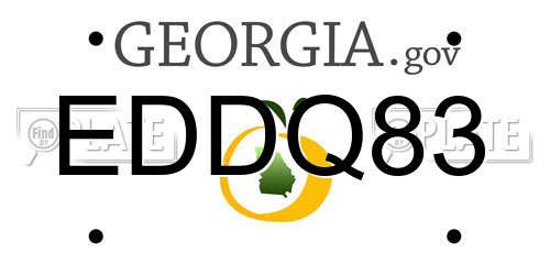 EDDQ83 Georgia License Plate