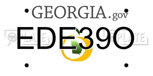 EDE39O Georgia License Plate