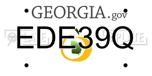 EDE39Q Georgia License Plate