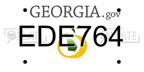 EDE764 Georgia License Plate