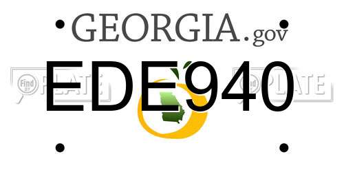 EDE940 Georgia License Plate