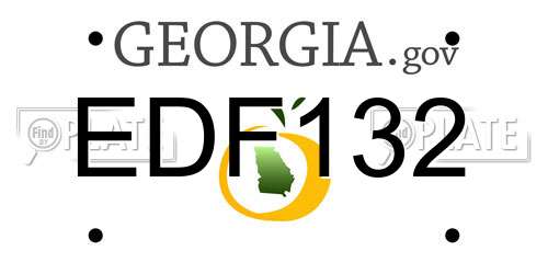 EDF132 Georgia License Plate