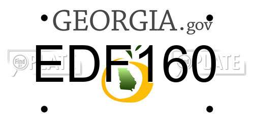 EDF160 Georgia License Plate