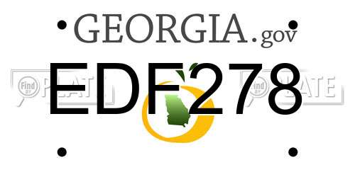 EDF278 Georgia License Plate