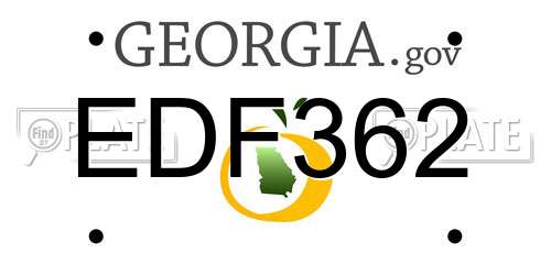 EDF362 Georgia License Plate