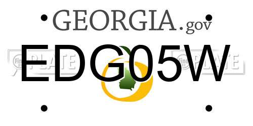 EDG05W Georgia License Plate