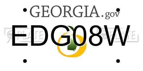 EDG08W Georgia License Plate
