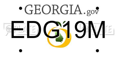 EDG19M Georgia License Plate