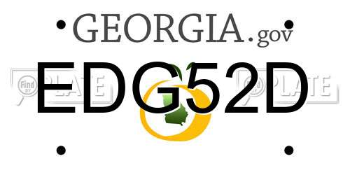 EDG52D Georgia License Plate