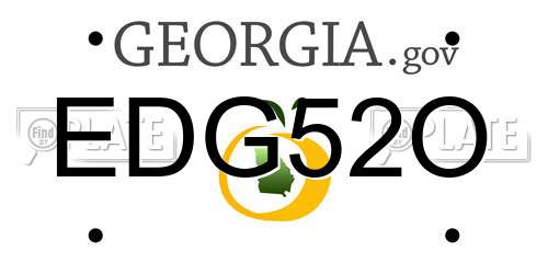 EDG52O Georgia License Plate