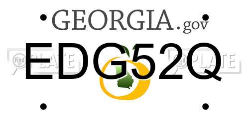 EDG52Q Georgia License Plate