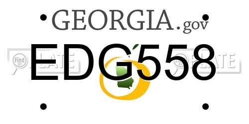 EDG558 Georgia License Plate