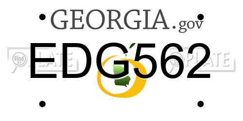 EDG562 Georgia License Plate