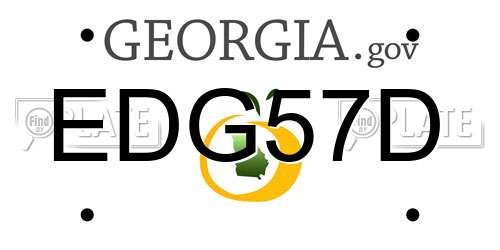 EDG57D Georgia License Plate