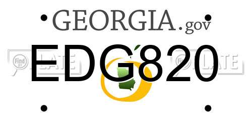 EDG820 Georgia License Plate