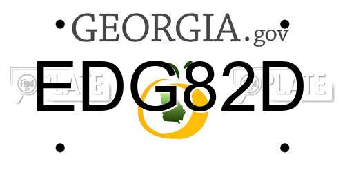 EDG82D Georgia License Plate
