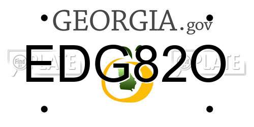 EDG82O Georgia License Plate
