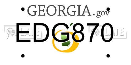 EDG870 Georgia License Plate