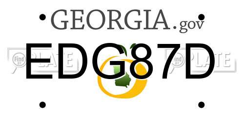 EDG87D Georgia License Plate