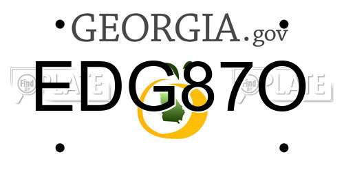 EDG87O Georgia License Plate