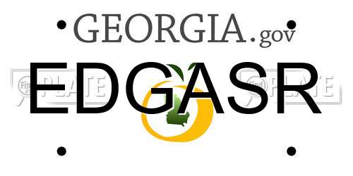 EDGASR Georgia License Plate