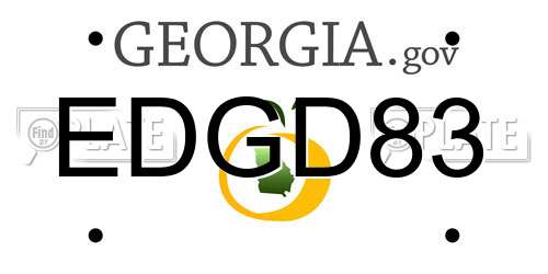 EDGD83 Georgia License Plate