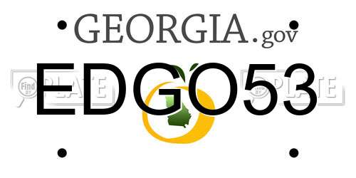 EDGO53 Georgia License Plate