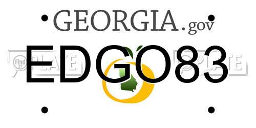 EDGO83 Georgia License Plate