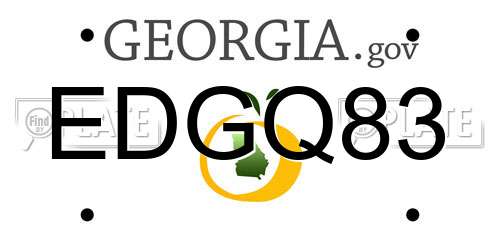 EDGQ83 Georgia License Plate