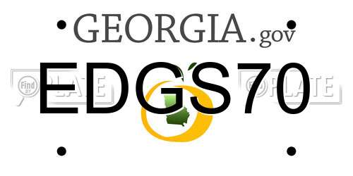 EDGS70 Georgia License Plate