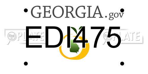 EDI475 Georgia License Plate