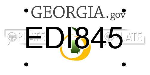 EDI845 Georgia License Plate