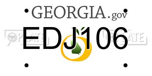 EDJ106 Georgia License Plate