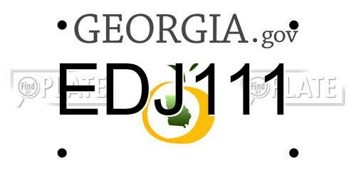 EDJ111 Georgia License Plate