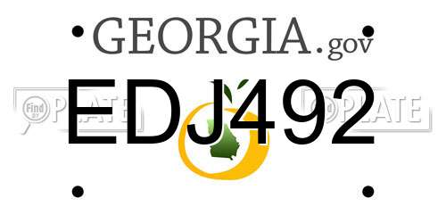 EDJ492 Georgia License Plate