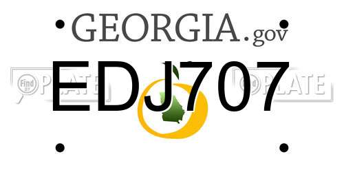 EDJ707 Georgia License Plate