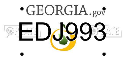 EDJ993 Georgia License Plate