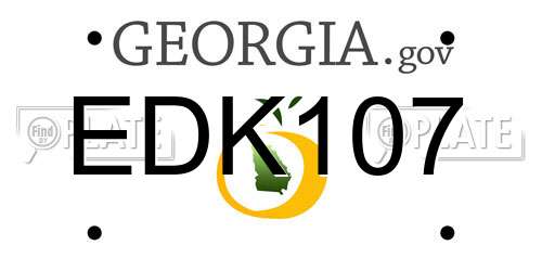 EDK107 Georgia License Plate