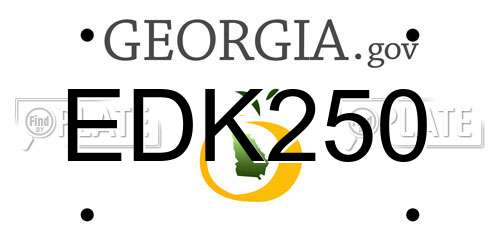 EDK250 Georgia License Plate