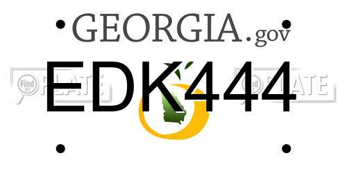 EDK444 Georgia License Plate