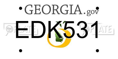 EDK531 Georgia License Plate