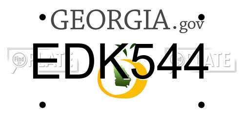 EDK544 Georgia License Plate