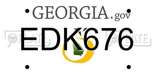 EDK676 Georgia License Plate