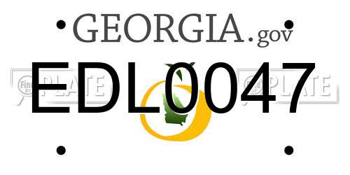 EDL0047 Georgia License Plate